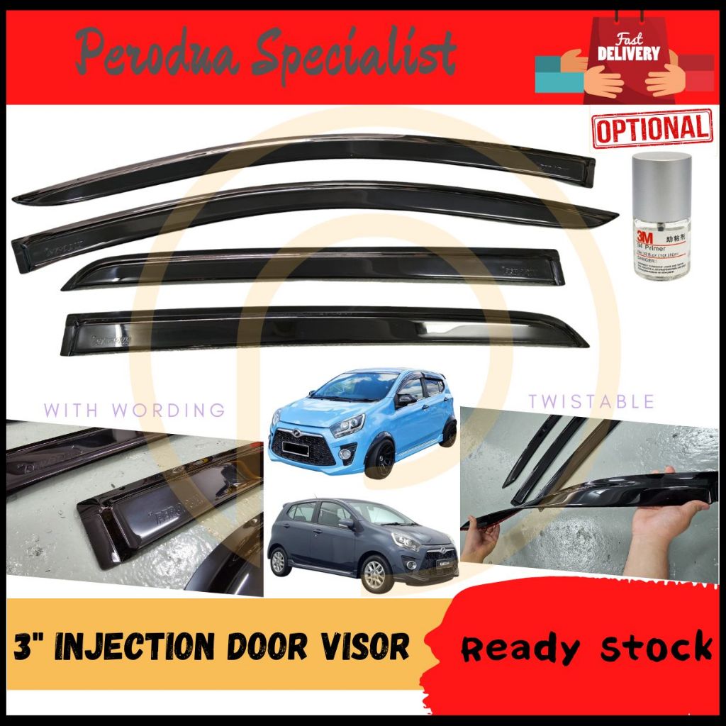 Perodua Axia 2014-2021 3 Inch Injection Door Visor Window Wind ...