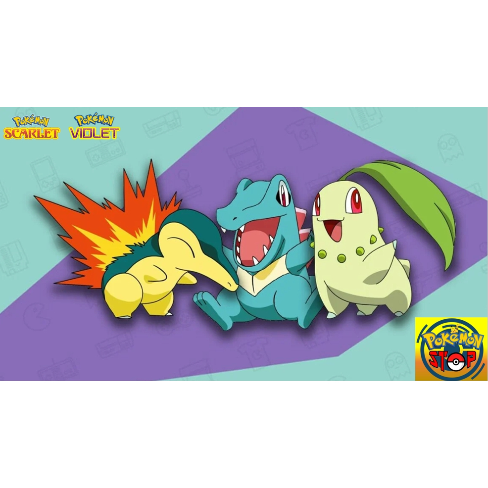 【SV Starters Gen2】Shiny Pokemon Scarlet & Violet Meganium Typhlosion Feraligatr with 6IVs stat
