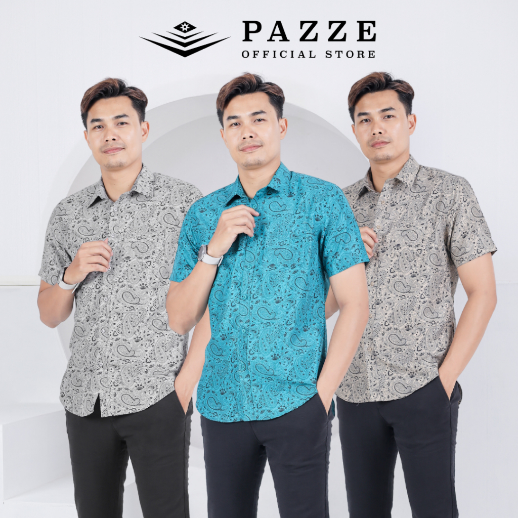 Pazze Baju Batik Slim Fit Short Sleeve | Shopee Malaysia