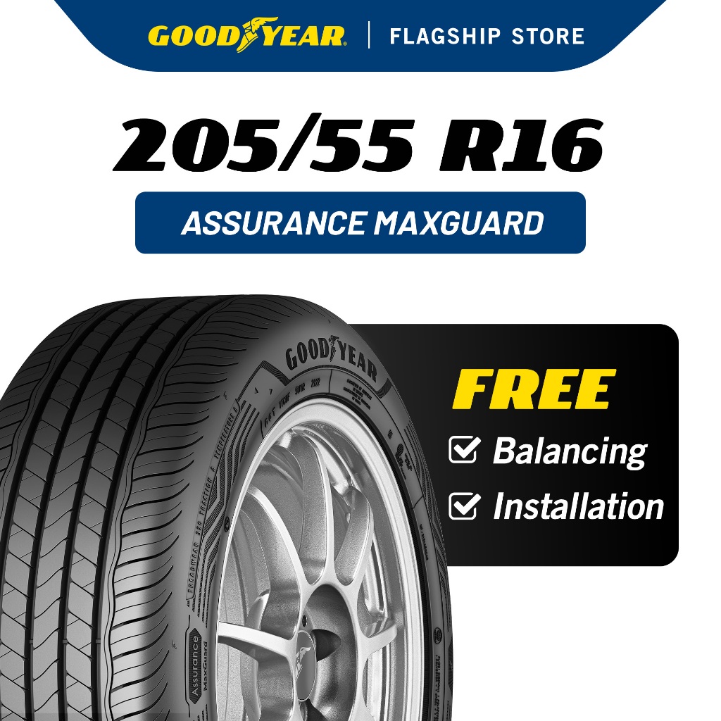 Goodyear 205/55 R16 Assurance Maxguard Tyre [Free Installation ...