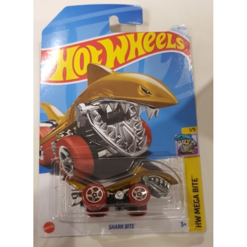 Coche De Juguete Hot Wheels Shark Bite Granate - HW Mega Bite 3/5, Fundido A Presión, Coleccionable