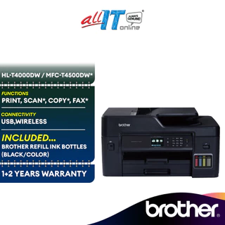 Brother HL-T4000DW / Brother MFC-T4500DW A3 All in One Wireless Ink Tank Printer Inkjet Printer Auto 2-sided Print