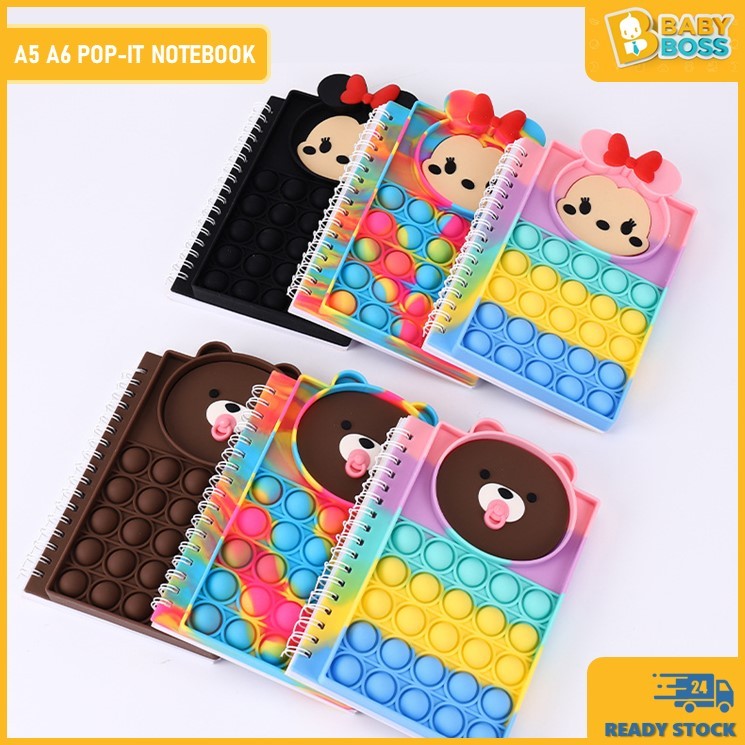 BabyBoss A5 A6 Pop Notebook Spiral Fidget Notebook Silicone Pop It ...