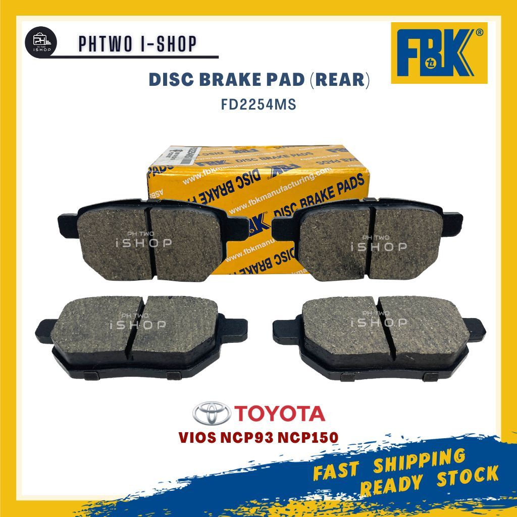 DISC BRAKE PAD (REAR) TOYOTA VIOS NCP93 NCP150 FBK FD2254MS (1 SET