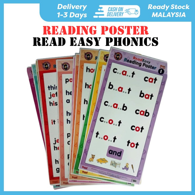 Poster reading read easy phonics shopee malaysia