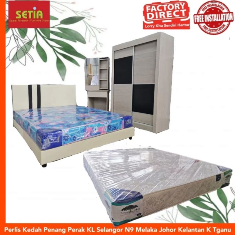 SETIA-Bedroom set(Wardrobe+Divan Bed+Dressing Table+Chair+Mattress ...