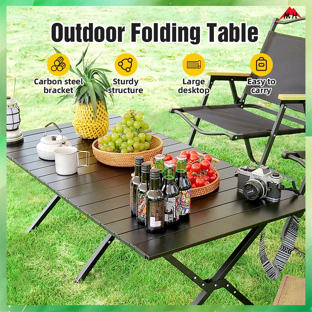 Foldable Camping Table Aluminium Folding Tables Egg Roll BBQ Beach ...