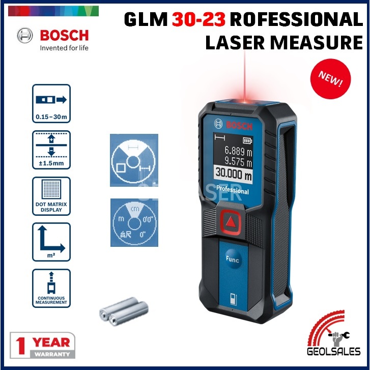 Bosch GLM 3023 Professional Laser Distance Meter Rangefinder Measurer (30 METER) Shopee Malaysia