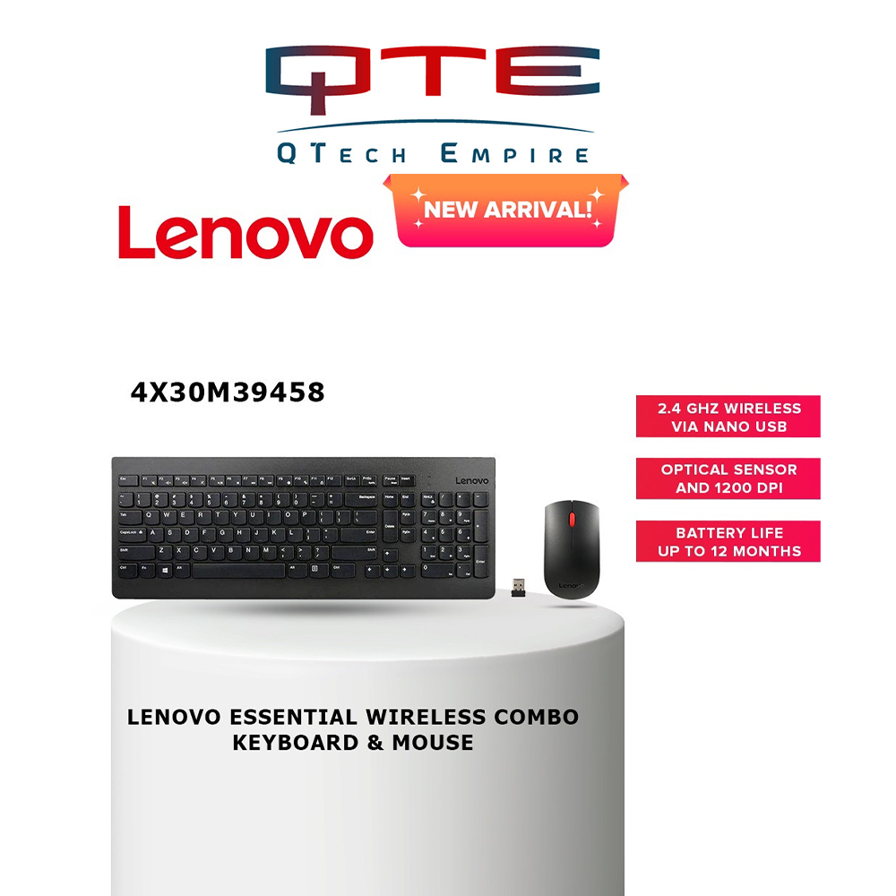 Lenovo Essential Wireless Combo Keyboard & Mouse (US English 103P