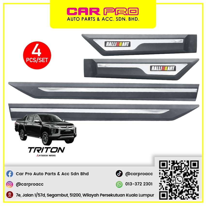 Mitsubishi Triton 2015 2018 (GR Chrome) Side Doors Cladding Moulding