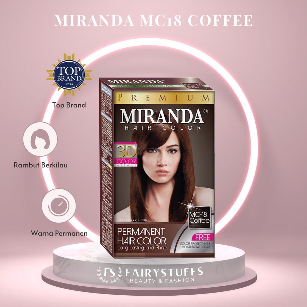 [ READY STOCK ] MIRANDA HAIR COLOUR 3D / PEWARNA RAMBUT MC - 18 COFFEE ...