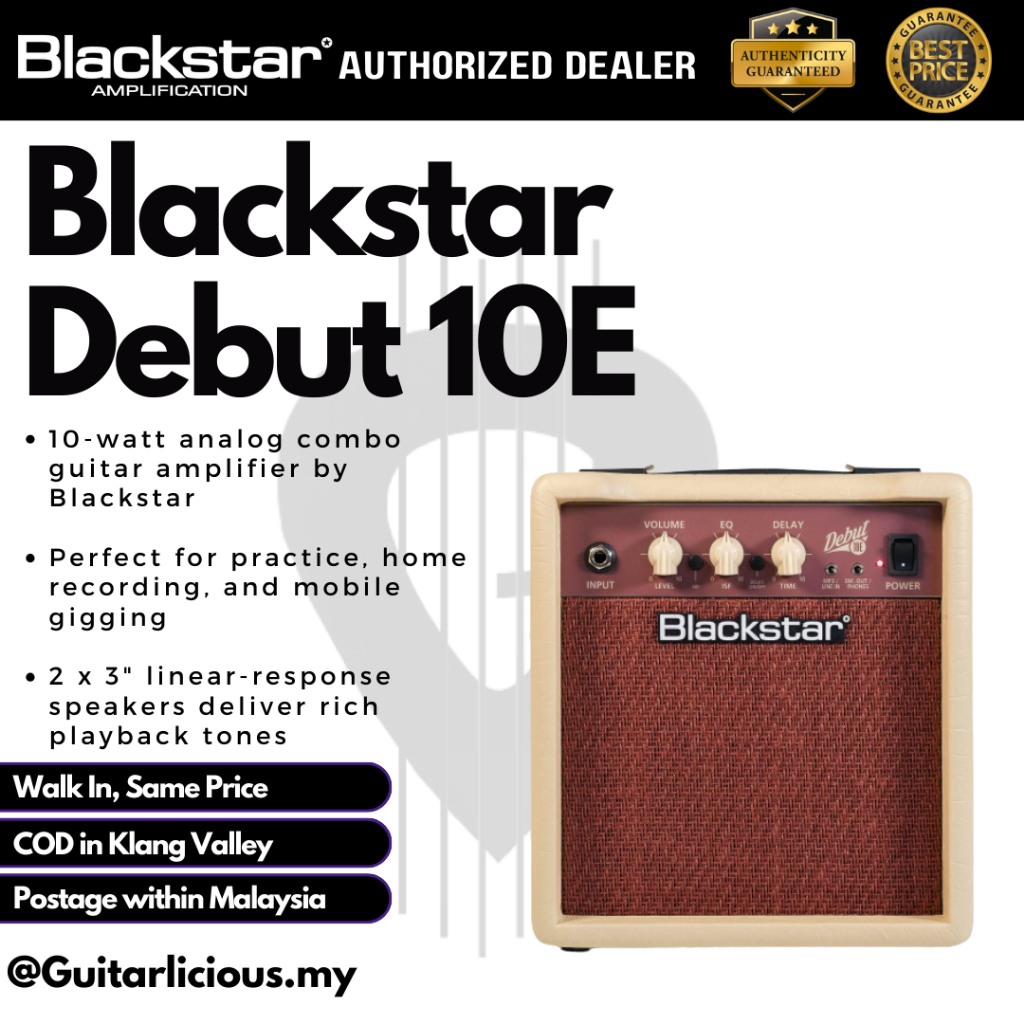 BLACKSTAR Debut 10E - Guitar Combo Amplifier 10E 10-watt 2x3" Practice ...