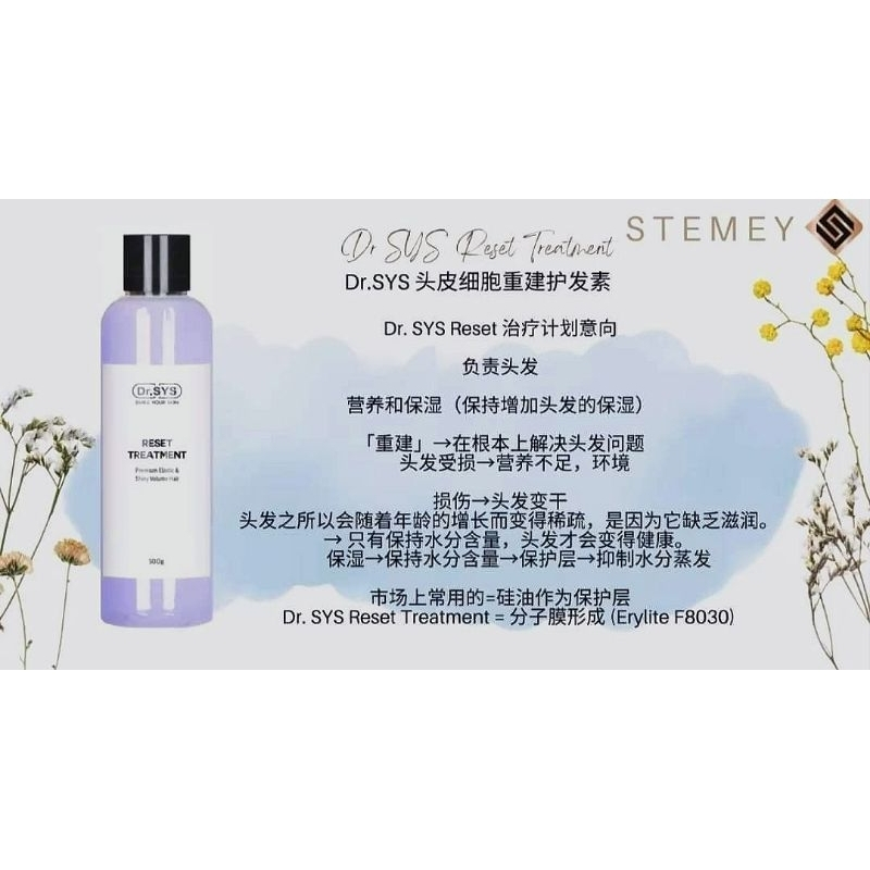 Dr Sys Reset Cream Shampoo & Reset Treatment 500ml Hair Growth