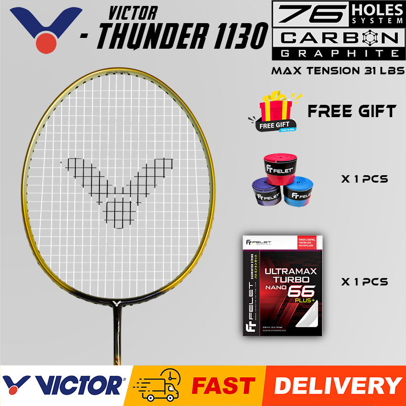 READYSTOCK VICTOR THUNDER 1130 BADMINTON RACKET INTERMEDIATE RACKET