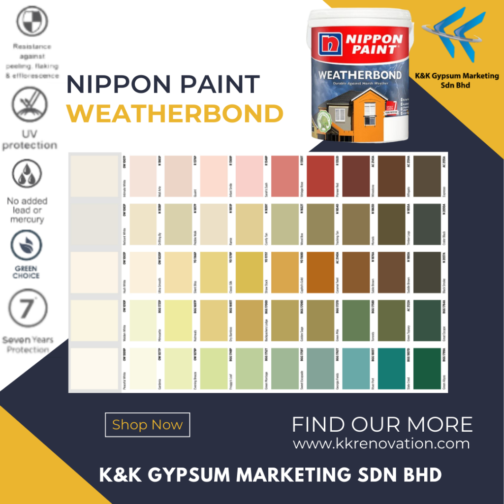 18 LITER WEATHERBOND NIPPON PAINT 18L , CAT RUMAH NIPPON PAINT | Shopee ...