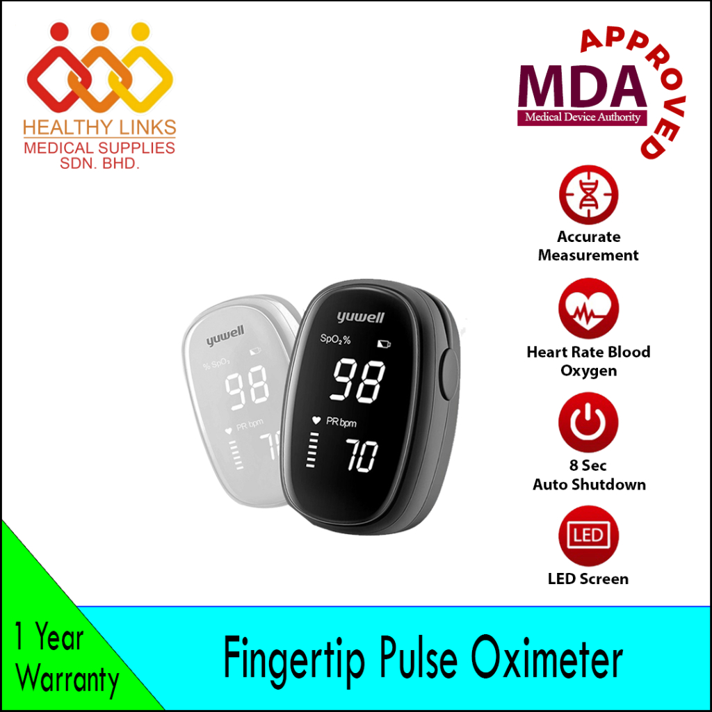[MDA Approved] Yuwell Fingertip Pulse Oximeter YX102 (Blood Oxygen Sp02