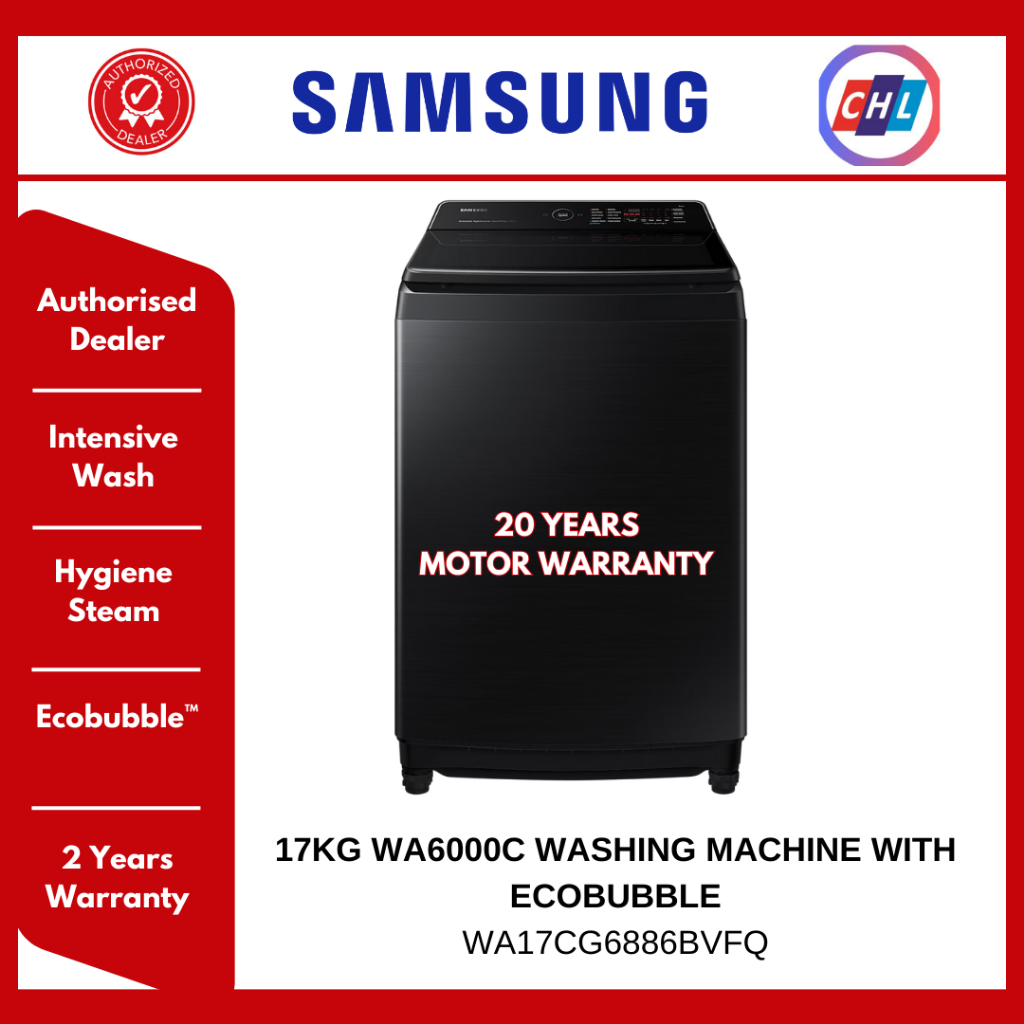 SAMSUNG [AUTHORISED DEALER] 17KG WA6000C WASHING MACHINE WITH ECOBUBBLE
