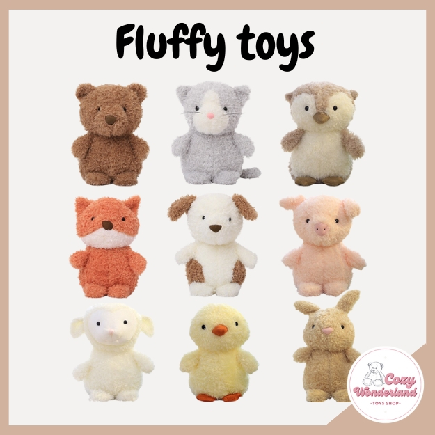 [13 Types] Cute Furry Fluffy Toys Jelly Jc Dog Lamb Plush Cuddly Toy 