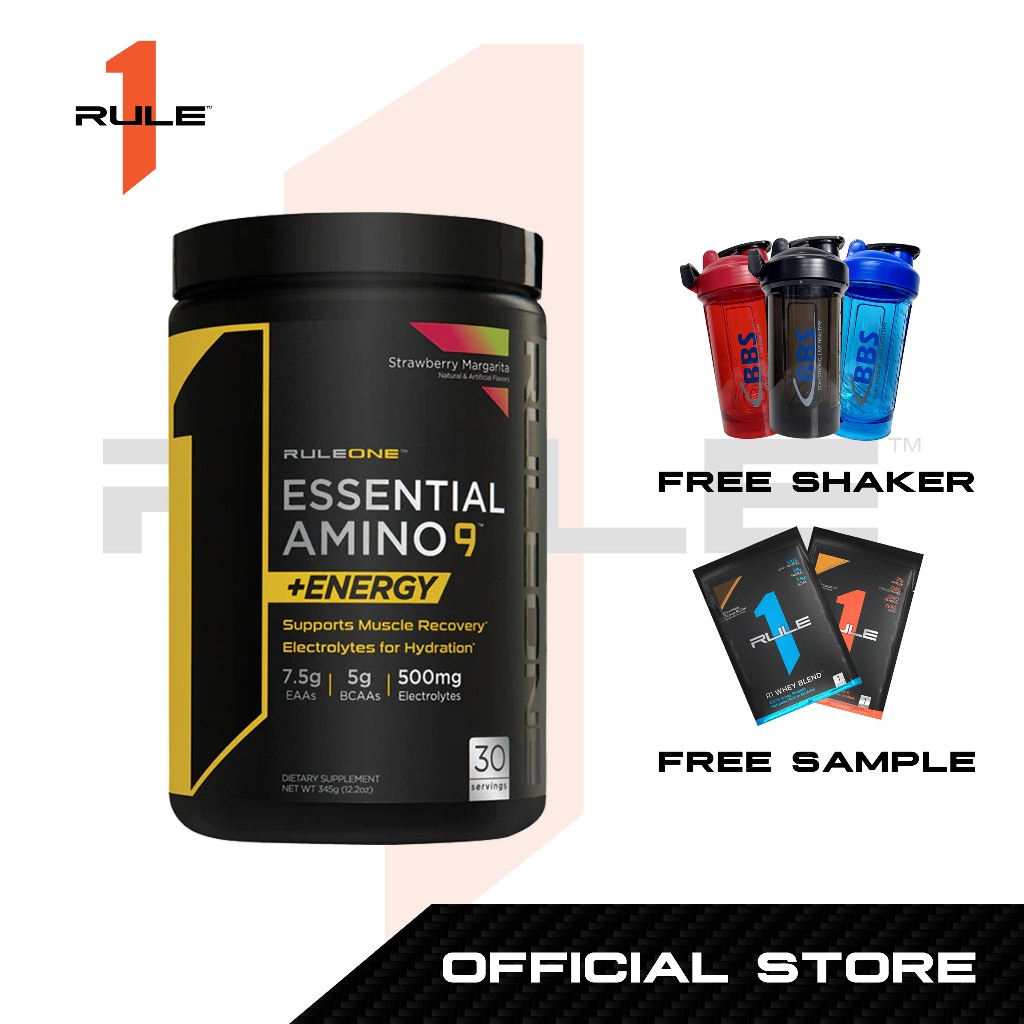 R1 Essential Amino 9 + Energy (30 Servings) EAAs, Amino Acid, BCAAs