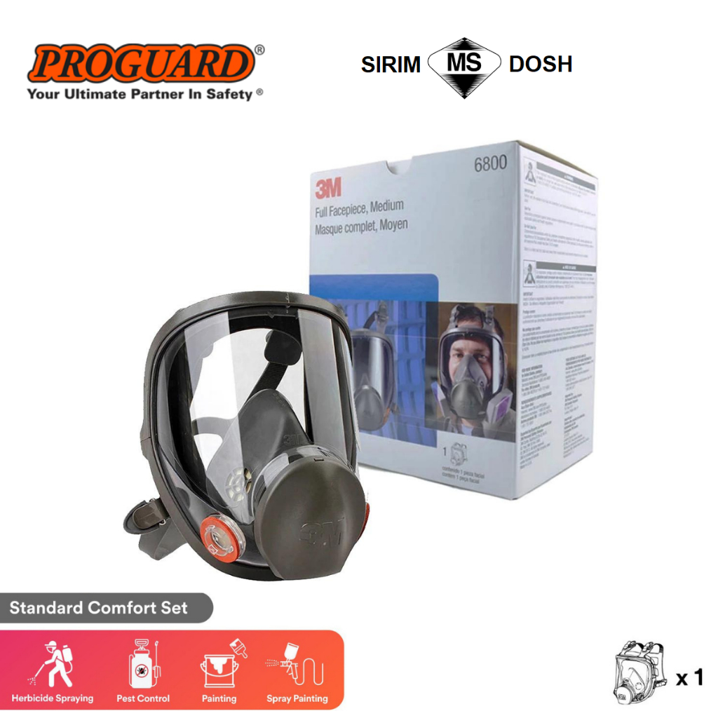 3M 6800 Full Face Reusable Respirator Multi Gas Mask PROGUARD | Shopee ...