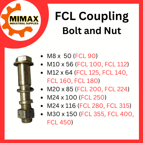 FCL Coupling Bolt and Nut only ( FCL 90 FCL 224 ) Shopee Malaysia