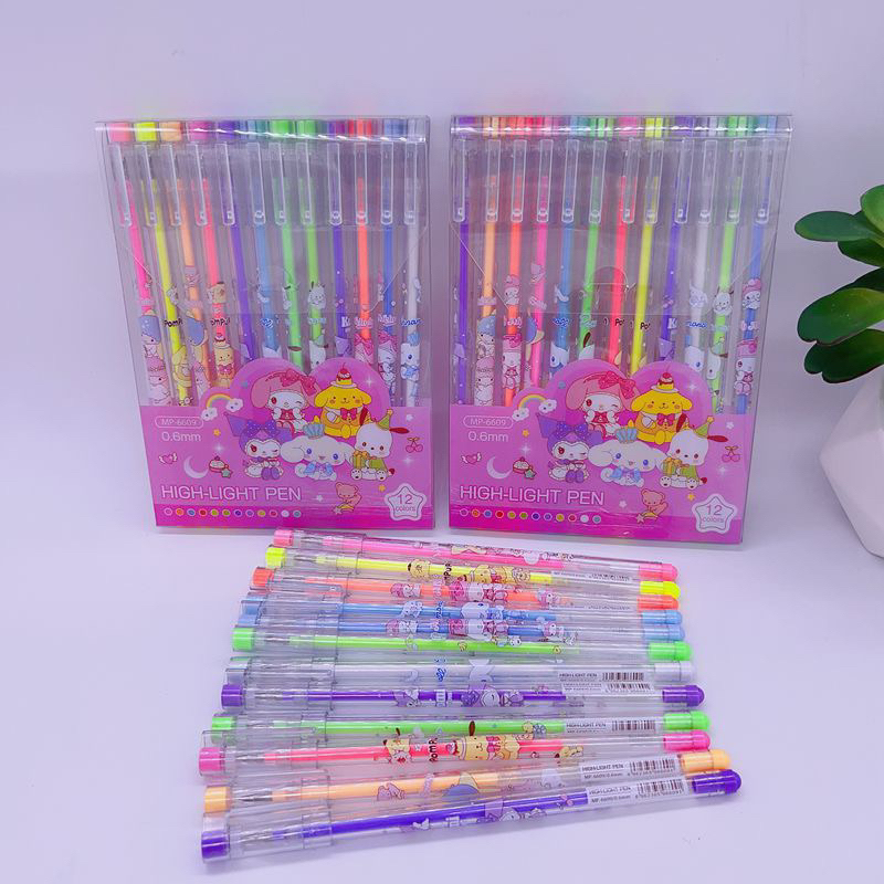 MP6609 sanrio highlight pen 12 colors ballpoint pen school student