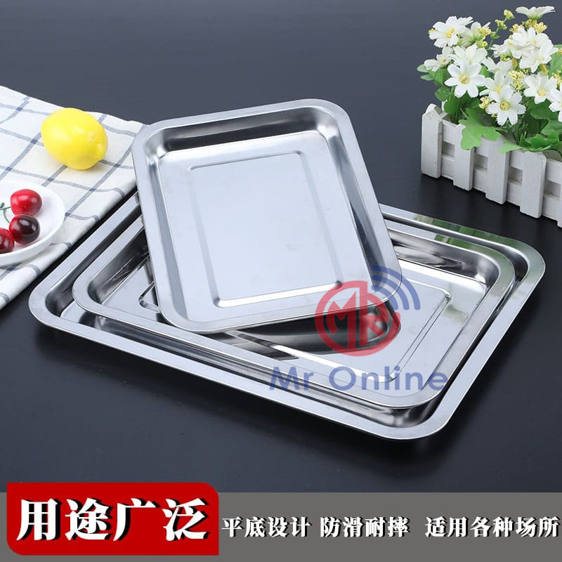 Stainless Steel Rectangular Long Plate/Pinggan Besar Segi Empat/Food ...