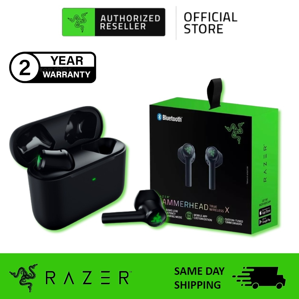 Razer Hammerhead True Wireless X Earbuds: Custom-Tuned 13mm Drivers -  Bluetooth 5.2 w/Auto-Pairing - 60ms Low-Latency Gaming Mode - Touch Enabled  