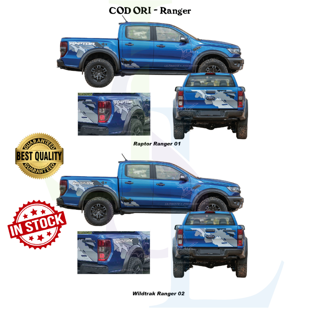 FORD RANGER WILDTRAK BODY AND REAR BOOT STICKER | Shopee Malaysia
