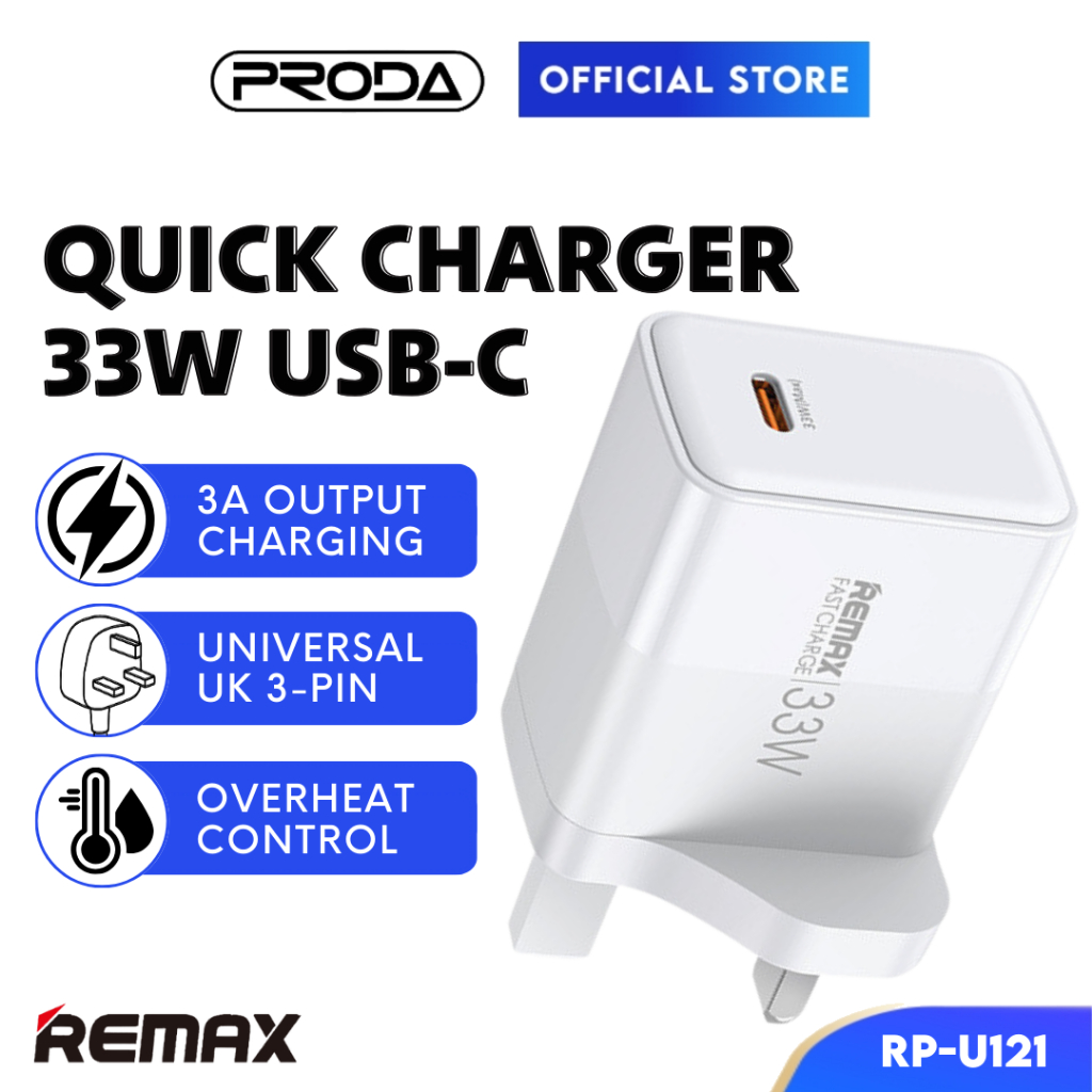REMAX Fast Charging 33W USB C Chager Portable Phone Chargers Type C ...