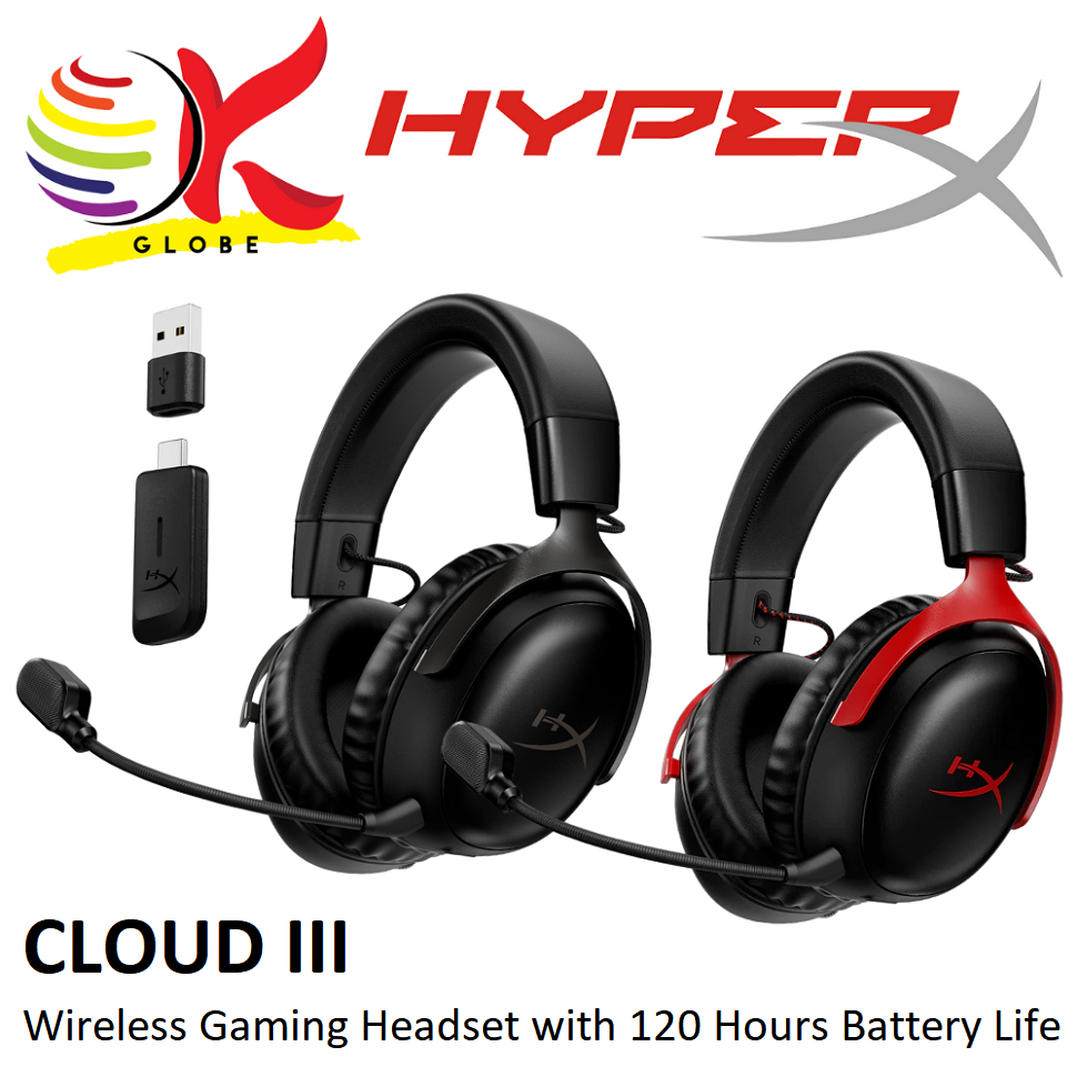 HYPERX HYPER-X CLOUD III WIRELESS GAMING HEADSET HEADPHONE WITH DTS ...