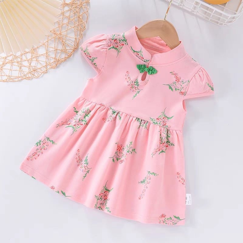 Floral Chiffon Kid Girls Qi Pao Cheongsam Dress main image 1