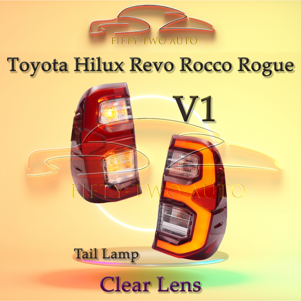Toyota Hilux Revo Rocco Rogue Tail Lamp (Red Clear design) 2016-2023 V1 ...