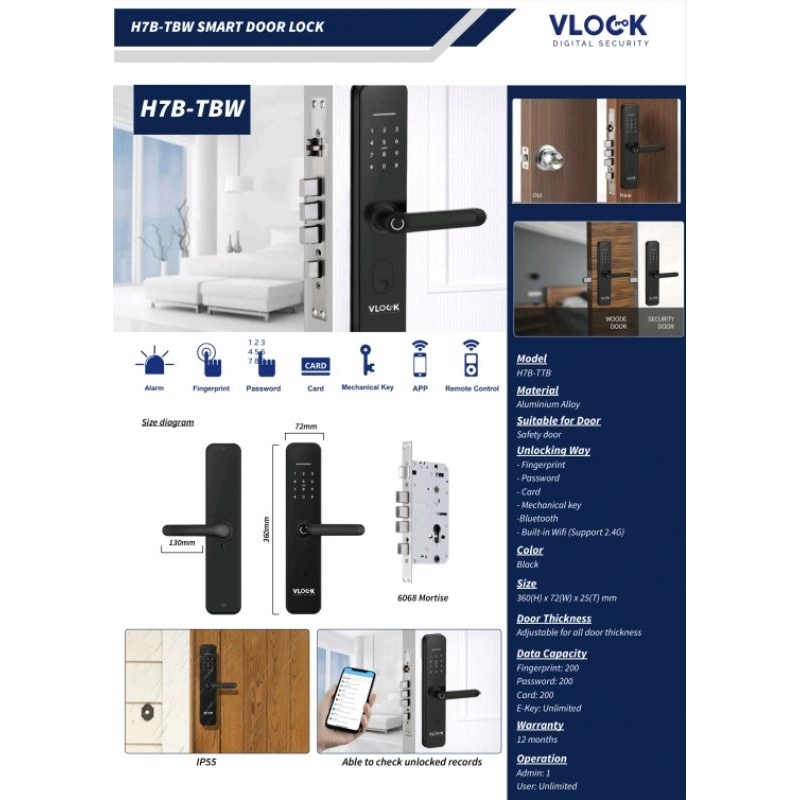 smart Door lock H7B-TBW | Shopee Malaysia
