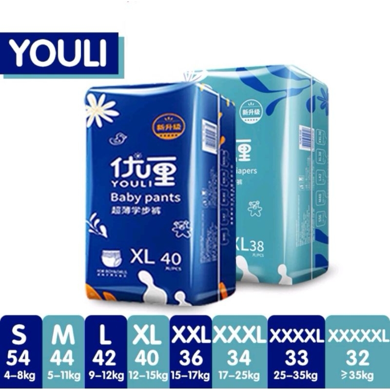 YOULI Premium Diapers Pants (1 Pack) | Shopee Malaysia
