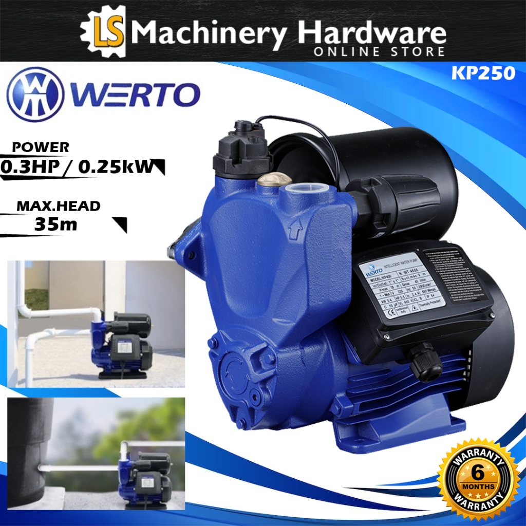WERTO KP250 Intelligent Self-Priming Peripheral Pump 0.3hp 250w Water ...