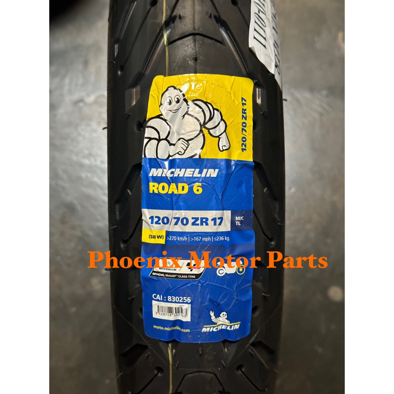 Jeu De Pneus Michelin Road 6 - 120/70-17 (58W) Avant + 150/70-17 (69W) Arrière, DOT 2022, Neufs