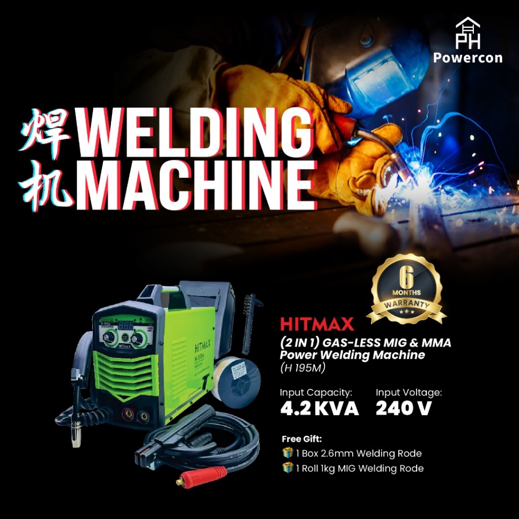 [ FREE ] 2.5MM WELDING RODE !! HITMAX 2 WAY MIG/MMA WELDING MACHINE H ...