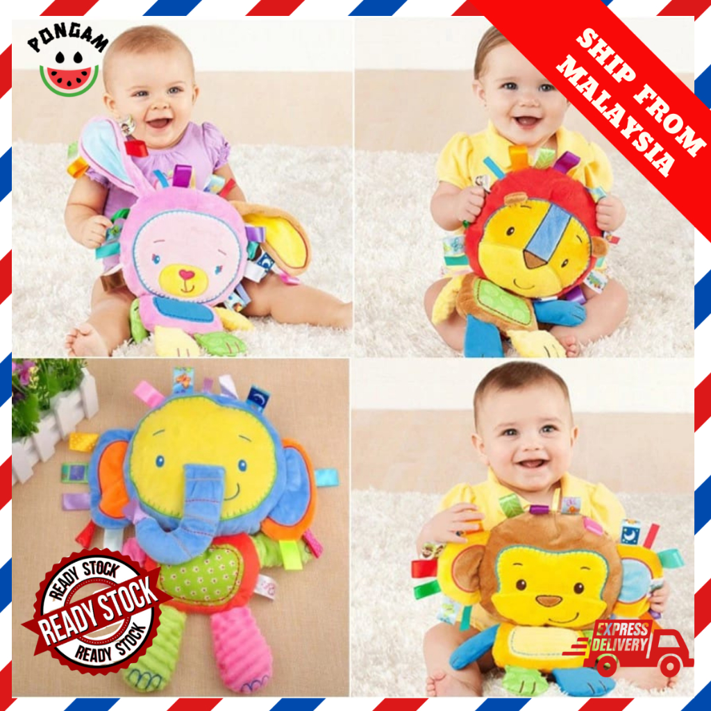 Happy Monkey Baby Plush Toy Rattle Teether (Suitable for Age 5~10 ...