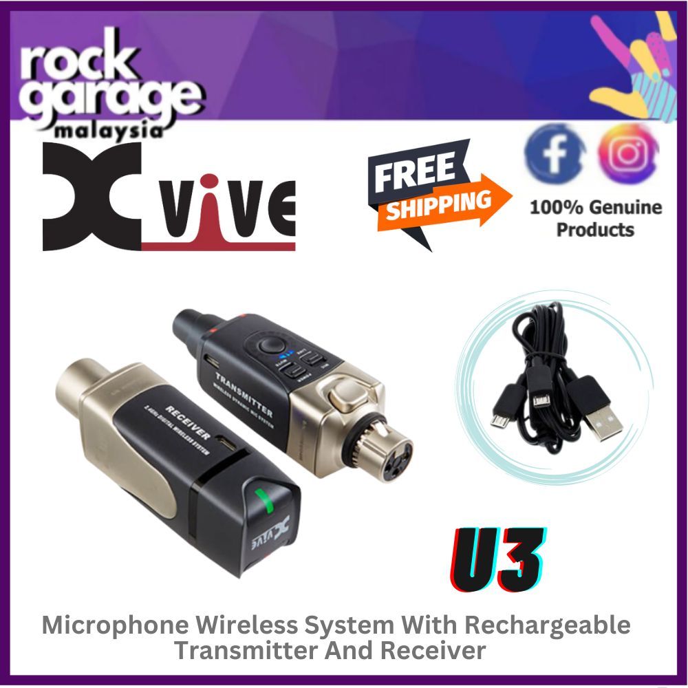 Xvive U3 Microphone Wireless System With Rechargeable Transmitter And