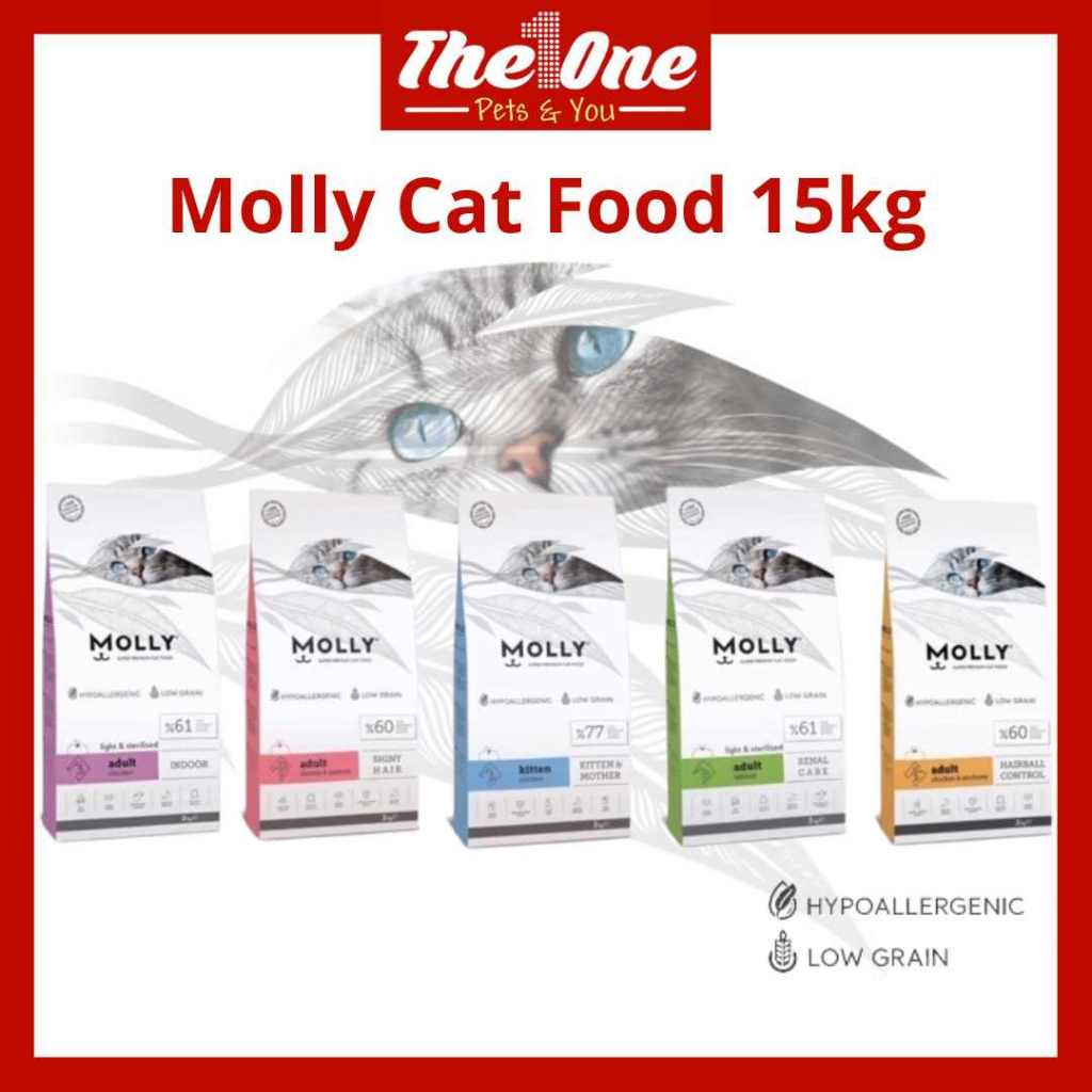 Molly Super Premium Cat Food 15kg Hairball Control/Shiny Hair/Kitten