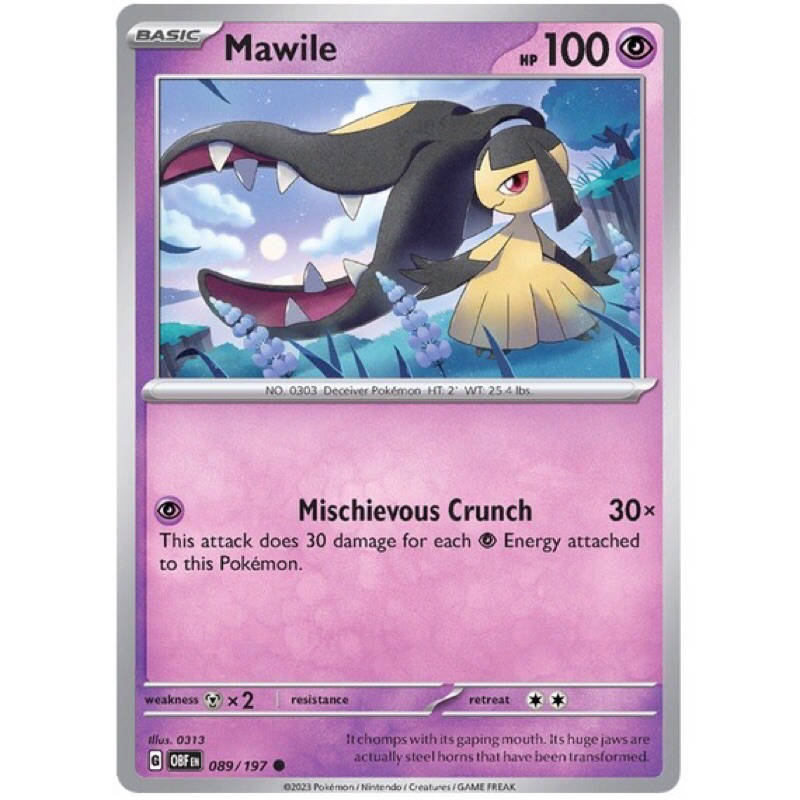 Pokemon Card Tcg OBF 089/197 Common Mawile | Shopee Malaysia