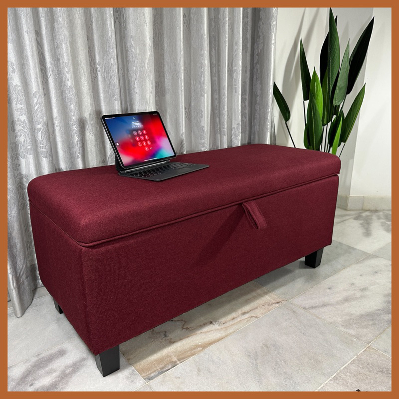 View of Zzora Minimalist 3.5 Ft. Storage Bench Ottoman | Shopee Malaysia