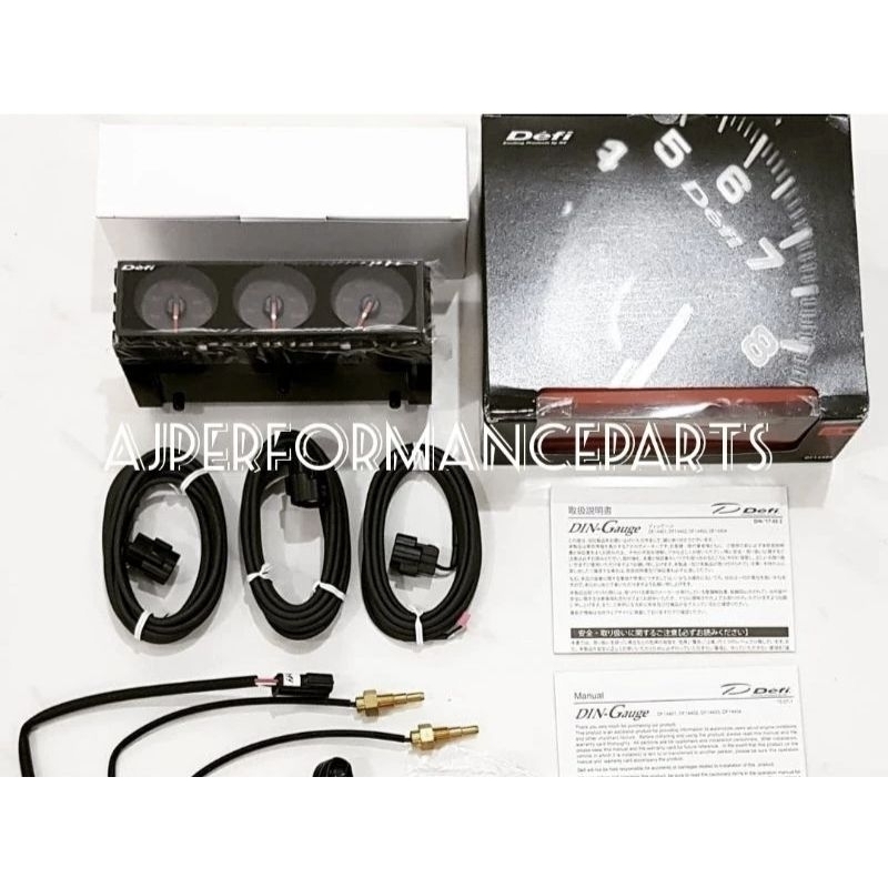 DEFI DIN GAUGE ( 2 X TEMP , 1 X PRESS ) BLACK FACE ORIGINAL Shopee