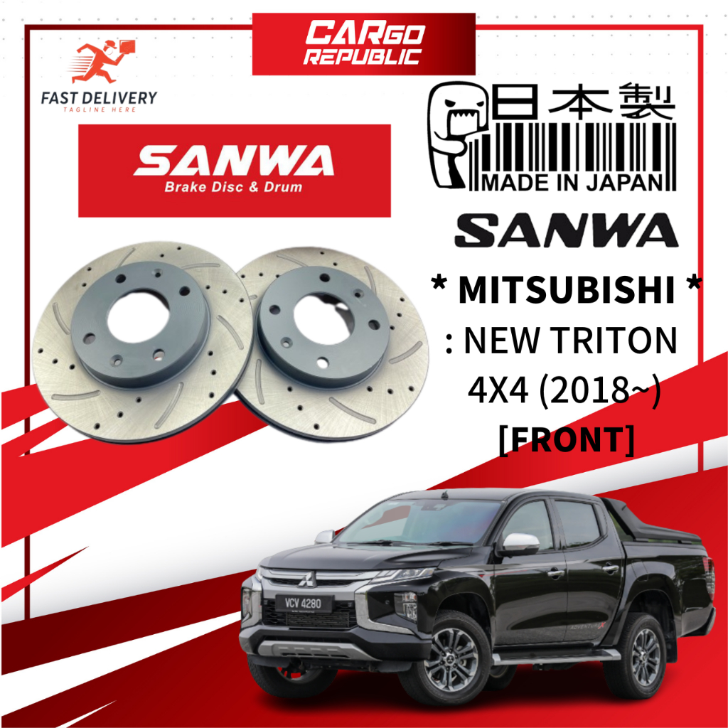 Sanwa Sport Disc Brake Rotor Mitsubishi New Triton 4x4 (2018) Front