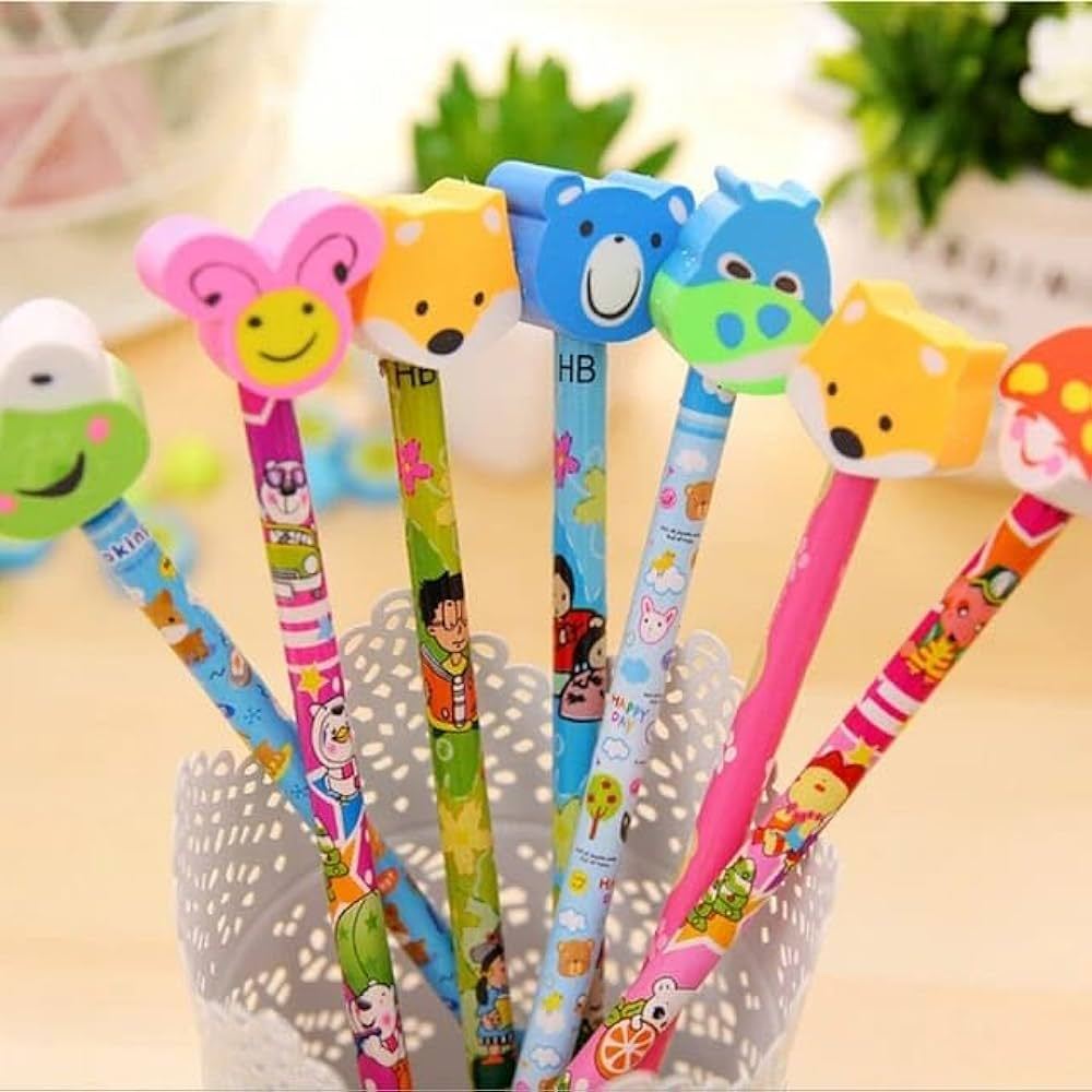 AKINA SAVE Cartoon Eraser Pencil Gifts Pencil Set for Kids Pencil ...