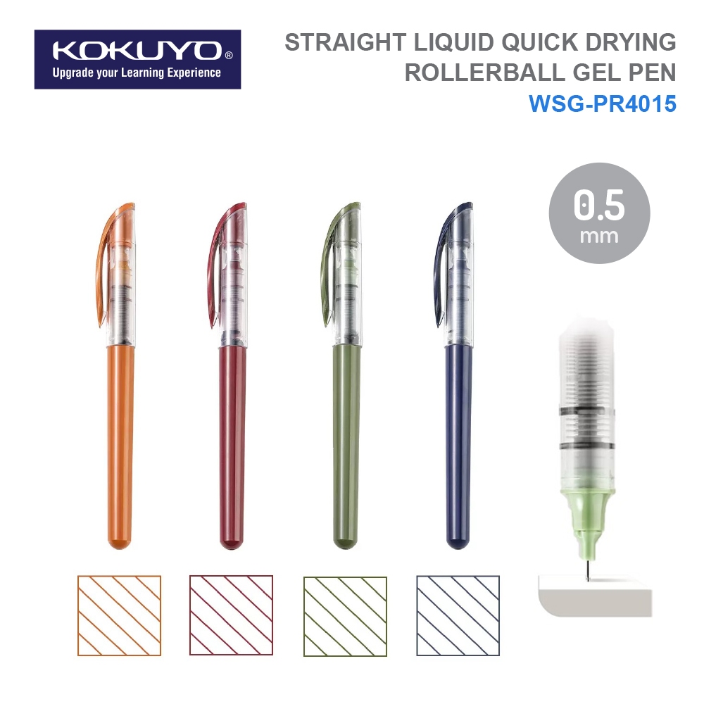 KOKUYO Straight Liquid Quick Drying Rollerball Gel Pen 0.5mm WSGPR4015