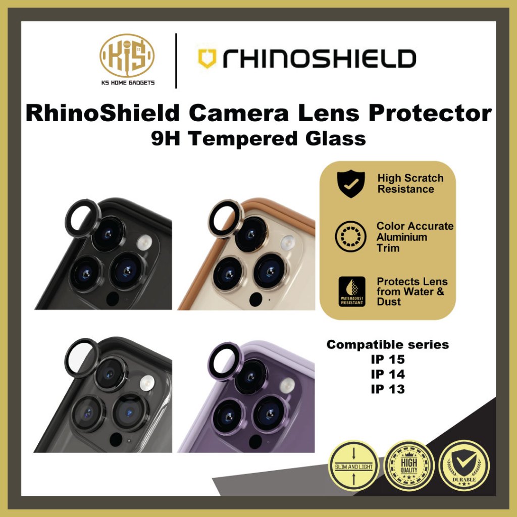 RhinoShield Lens For iP 15/14/Pro/Max 9H Tempered Glass Camera Lens