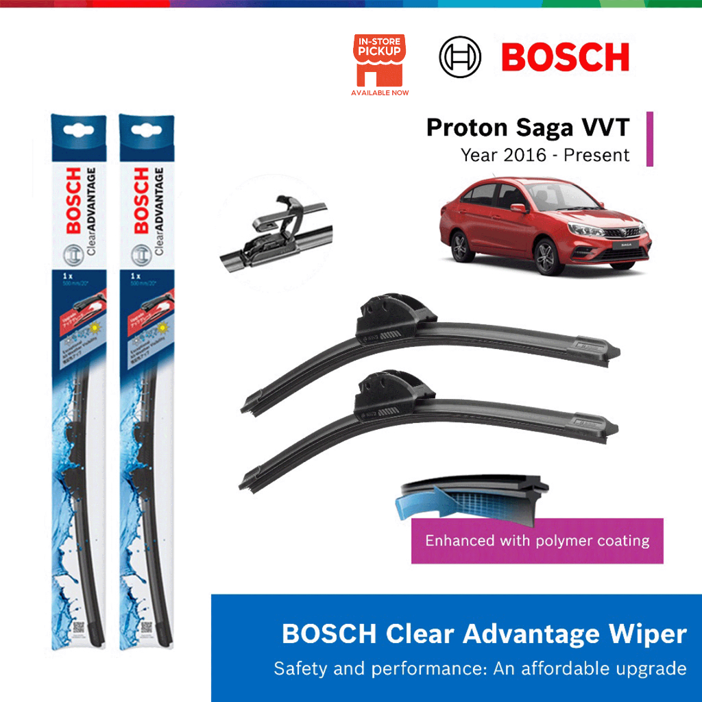 thumbnail image 2 of Bosch Clear Advantage Wiper Blade Set - Front Left/Right (22") & Rear (16") - Easy Install, 1 Yr Warranty 2 of 6