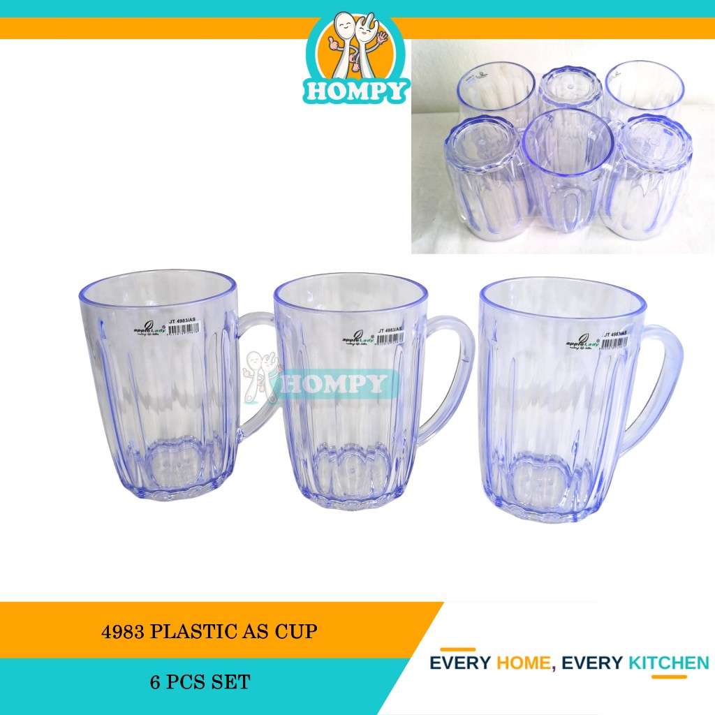 AppleLady AS Plastic Transparent Mug AS Tumbler Cawan Minum Air Plastik ...